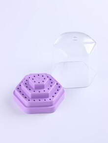 Caja de almacenamiento de herramientas para uñas con 48 agujeros, organizador hexagonal a prueba de polvo para exhibir y clasificar brocas de pulidora para máquina de uñas y suministros de salón en el hogar - Multicolor - Ver 19