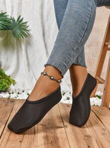 RALSWNAY Chinelos Femininos para as 4 Estações, Design Elástico de Slip-On, Adequado para Uso Interno, Sola Macia e Respirável, Ótimo para Praia e Yoga, Lavável em Máquina