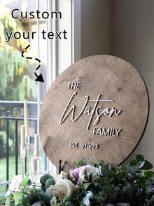 Customized Wooden Wedding Sign-In Board, Personalized Wedding Guest Book, Wedding Message Board, Wedding Welcome Sign, Suitable For Wedding Entrance - Multicolor - View 3