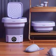 A Small, Portable, Foldable Washing Machine Is Suitable For Travel In A Car Or For Storing In A Dormitory. It Does Not Take Up Space And Can Be Placed In A Small Space. A Small Washing Machine For Washing Underwear And Socks Alone, A Small Household Appliance That Is Easy To Carry