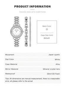 Anne Klein Bộ đồng hồ và vòng tay đính pha lê bạc cho nữ Bộ đồng hồ tròn thạch anh có hai dây xích Bộ đồng hồ Analog quà tặng giản dị thanh lịch cho nữ - Bạc - Xem 2