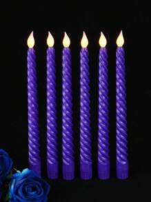 3/6 件紫色 LED 螺旋长杆电子无焰万圣节蜡烛灯、圣诞装饰灯、情人节装饰灯、茶灯生日婚礼装饰照明、餐桌蜡烛灯，不含电池万圣节装饰灯家居装饰派对装饰万圣节装饰房间装饰万圣节花园装饰礼物仙女