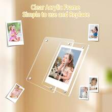6pcs/Pack Acrylic Magnetic Photo Frames, Suitable For Refrigerator, Clear Photo Frame, Fits Mini Instant Photos, 2.36 X 3.54 Inch Wallet-Sized Refrigerator Magnetic Frames - Multicolor - View 5