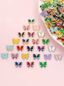 10pcs Cute Vibrant Candy Color Butterfly Charms - Perfect For Girls Jewelry Making, Fashion Necklace, Bracelet, Earrings, Keychain, Phone Chain & & Other Hanging Decorations DIY Multicolor Butterfly-Shaped Accessories - Ideal For Spring Summer Dressing Accessory