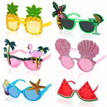 5pcs Random Hawaiian Tropical Party Party Glasses, Beach Themed Summer Photo Props, Suitable For Birthday Party, Holiday Party, Beer Party, Pool Party, Beach Party Decorations