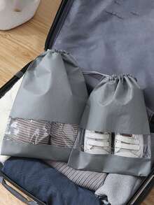 Bolsa de almacenamiento de zapatos con cuerda, bolsa de almacenamiento de viaje con cierre de cordón, bolsa de zapatos portátil e impermeable, accesorios esenciales para el hogar, viajes y regreso a la escuela - Multicolor - Ver 6