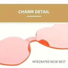 6pcs/12pcs Heart Shaped Party Glasses, Black Fashionable Rimless Heart Shaped Glasses, Fun Heart Shaped Glasses Suitable As Party Favors, Christmas