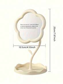 【花形化妆镜】1个花形化妆镜 - 高清玻璃镜面和可调节支架 - 轻质塑料框架，适用于梳妆台、卧室、浴室装饰 - 爱美人士房间装饰，化妆，价格实惠，房间装饰，梳妆台，旅行，卧室，化妆配件，镜子，梳妆镜，价格实惠，圣诞礼物，化妆，化妆工具，便宜货，礼物，女士礼物，圣诞礼物，赠品，旅行，便宜货，旅行必备 - 彩色 - 查看 9