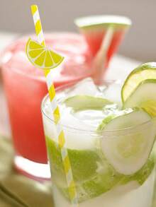 10pcs/Pack Lemon Fruit Printed Disposable Paper Drinking Straws, Cartoon Shape For Summer Party Beverage Decoration - Multicolor - View 4