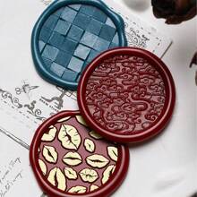 1 Pc, Cute Texture Series Wax Stamp Head, Removable Wax Stamp Head For Footprints/Grids/Leaves, Suitable For Envelope Letter/Invitation Letter/Party/DIY Craft Stamp Decoration/Gift Decoration/Various Holiday Gifts,For School Supplies,Back To School