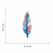 刺绣贴布装饰缝纫配件 - 仙人掌、羽毛贴花贴布，适用于衣服、裤子、破洞修补 - 彩色 - 查看 3