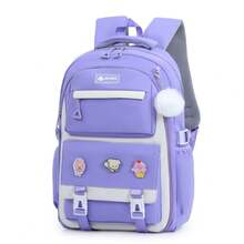 Multineos Comercial Large Capacity School Backpack For Female Student Waterproof Nylon - Purple - View 1