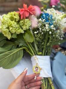 1 chiếc mặt dây chuyền bó hoa cưới tùy chỉnh, mặt dây chuyền ảnh bó hoa, quà kỷ niệm đám cưới, trâm cài kỷ niệm, quà cưới cá nhân hóa cho cô dâu chú rể, ghim cài áo ảnh tùy chỉnh, ghim cài áo ảnh kỷ niệm chú rể (vàng), ghim cài áo ảnh kỷ niệm tùy chỉnh, phụ kiện tóc cho nữ - Vàng - Xem 16