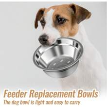 CRUTNuanchu 15 Pcs Pets Bowl Bulk Stainless Steel Dog And Bowls Metal Small Puppy Raised Food And Water Dish Cage(15 Oz) - 33.8盎司 - 查看 9