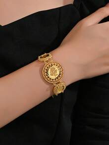 1 件复古金币手链波西米亚铜饰品适合女性日常节日约会佩戴 - 古金幣心形 - 查看 19