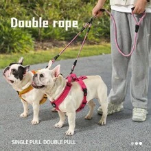 Dual Dog Leash With Wave Pattern - Detachable,Free Nylon Lead For Walking Two Dogs