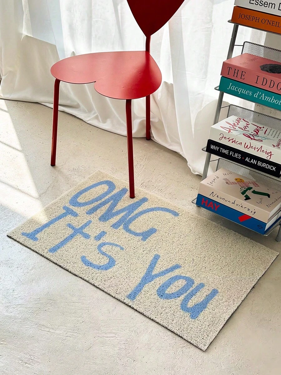 1 件可裁剪入口门垫，带英文字母图案，防尘易清洁，防滑 - 彩色 - 查看 1