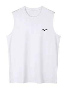 Plus Size Solid Color Round Neck Sleeveless Simple Tank Top, Casual For Daily Wear - White - View 3