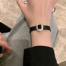 Pulseira com fivela de zircônia, 1 peça, para meninas, estilo INS, doce e descolado, pulseira temperamental de alta qualidade, nova joia de pulso adequada para mulheres usarem