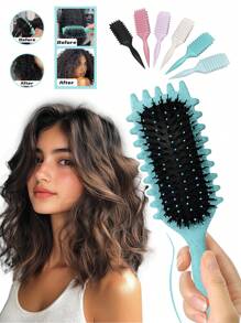 Portable Curly Hair Styling Brush – Nylon Bristles, Detangling & Volumizing Comb For All Hair Types