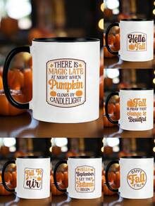 1 Peça Caneca de Halloween Fofa e Cartoon, Caneca de Café com Tema Engraçado de Abóbora, Fantasma e Bruxa, Presente de Feriado para Casa e Escritório, Copo de Água