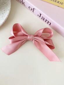 1/3pcs Soft Long Tail Bowknot Hair Clips, Retro Metal Silk Hair Clips, Suitable For School, Beach Party, Elegant Daily Wear, Great Gift For Girls, Hair Accessories For Women, Head Accessories, Hairpin - Multicolor - View 4