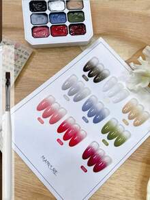 一套Y2K果冻指甲油套装，固体凝胶指甲油调色盘，4/5/9色柔滑乳霜套装，红色和黑色、粉色、绿色，配有美甲刷，持久固体凝胶指甲油，高光泽多色凝胶指甲油，凝胶指甲油颜色，适合情人节美甲、法式美甲、美甲艺术，需要底油和封层，UV凝胶指甲油 - 彩色 - 查看 34