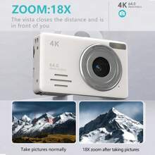 2.88 Inch HD Digital Camera 64 Million Pixels FHD Video Camcorder 18X Zoom Portable Vlogging Camera For Household And Beginners