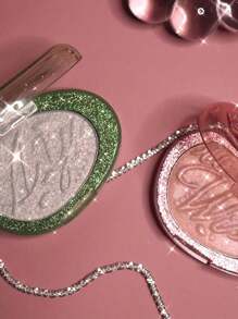 Fwee GLITZ STONE HIGHLIGHTER HL05 LUCKY CLOVER, 3D Stone Vein Design, Velvet Mousse Texture, Warm-Toned Shimmer, Dimensional Dewy Sheen, Easy To Pat With Fingertips, Adheres Well, Minimal Fallout, Mini Compact, Subtle Daily Highlight, K-Beauty, Korean Makeup, 5.2g/0.18oz