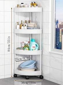 1pc Freestanding Triangular Shelf Rack, Multi-Tier Storage Organizer For Bathroom, Toilet, Kitchen Corner Space