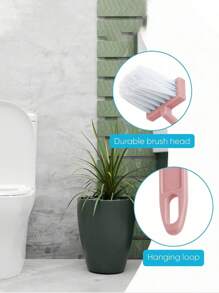 1pc V-Shaped Toilet Brush: V-Shaped Toilet Brush, Small Toilet Brush, No-Dead-Angle Cleaning Brush, Household Bathroom Toilet Cleaning Tool, Rotatable Toilet Bend, Wall-Mounted (Random Color)