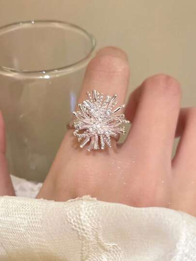 1pc Fashionable Firework Decor Open Ring, Suitable For Women Daily Wear