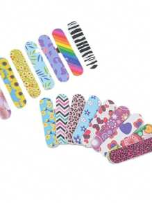 10/20 Stücke gemischte Farben Nagelfeilen, bunter 7-seitiger Leopard Nagelpolierer, Nagelhautschiebers, Schleifen und Formen Nagelpolierstäbchen, geeignet für Anfänger und Nagelsalons