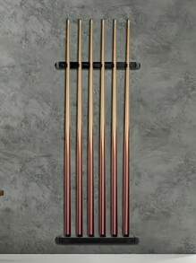 قطعة واحدة رف حائطي لأعواد البلياردو ب- 6 فتحات، اكسسوارات البلياردو