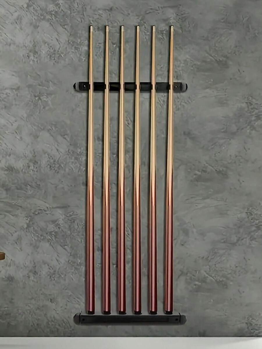 قطعة واحدة رف حائطي لأعواد البلياردو ب- 6 فتحات، اكسسوارات البلياردو