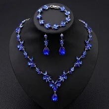 Light Luxury  Necklace Earring Bracelet Chain Bride Wedding Jewelry Dress Dinner Annual Meeting Jewelry Jewelry - 白色 - 查看 2