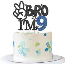 1pc I'm 8 9 10 11 12 13 14 15 16 Cake Topper - Boy 8th 9th 10th 11th 12th 13th 14th 15th 16th Birthday Cake Supplies Big Brother Birthday Party Decoration