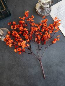 1/3/6PCS Artificial Flowers, Babysbreath Bouquets, Weddings, Home Decor, Dining Rooms, Bedrooms, Vases, Decorations, Outdoor Gardens, Flower Baskets, Valentine's Day Gift Decorations, Parties And Gatherings, DIY Wreaths, Handmade Materials - Burnt Orange - View 1