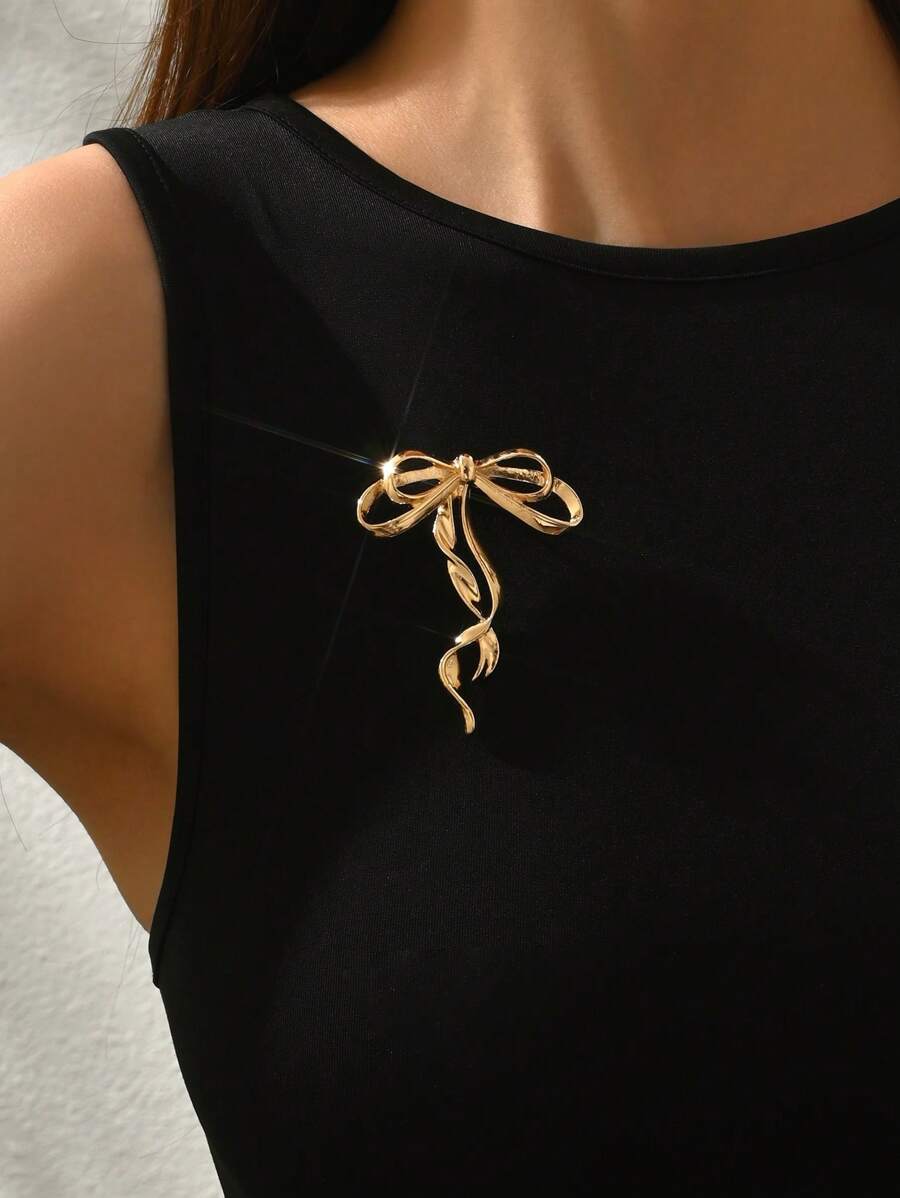 1pc 2025 New Elegant Vintage Brooch, Multiple Styles Available: 3D Floral, Gold Rhinestone Bow, Geometric, Lips With Rhinestones, DIY Hand-Painted Drip Oil Bees, Bee Shaped, Insect Shaped, Yellow Jacket, Eyes With Rhinestones, Gold Flowers, White Magnolia, Feathers, Sun, Comma Shaped, High-Quality Women's Brooch For Holiday, Party, Festival, Suitable As Gift For Valentine's Day, Thanksgiving, Mother's Day