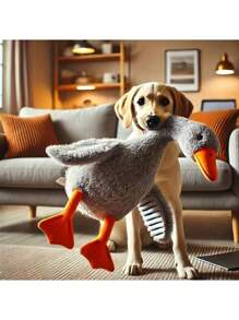 1 件白色/灰色/棕色软鸭毛绒玩具，狗狗伴侣玩具，缓解狗狗能量，适合大、中、小型宠物 - 棕色 - 查看 5