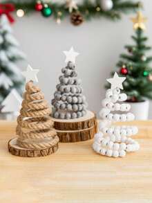 Cirelle 1 件创意北欧风格木制圣诞树装饰，迷你圣诞树家居装饰，木制树设计，适合日常使用，家居装饰，圣诞装饰，办公桌装饰，房间装饰，卧室装饰，家居圣诞装饰，秋季装饰，房间装饰用品，客厅装饰，派对用品 - 彩色 - 查看 3