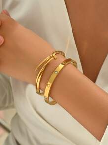 1 Stück Glücks-Blumen-Armband für Frauen, mit 18 Karat Gold beschichteter Edelstahl, ein perfektes Valentinstags-Geschenk für Ihren Partner