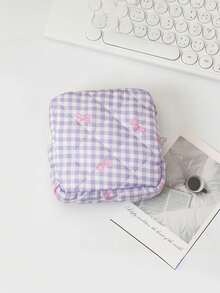 1个花卉卫生棉条收纳袋，便携式旅行包，零钱包，口红收纳袋。时尚化妆包，可收纳卫生巾和纸巾，适用于度假海滩、浴室收纳、卧室收纳，大容量 - 彩色 - 查看 26