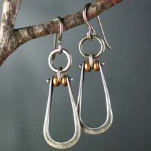 2pcs Bohemian Silvery Hook Earrings For Ladies Wedding Party Jewelry Gifts - Bạc - Xem 1