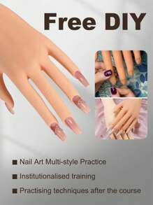 2/1 件美甲工具假手美甲练习手，灵活的软塑料手模型，用于美甲培训、沙龙练习和 DIY 设计，关节活动手指用于凝胶抛光、丙烯酸和浸粉应用，非常适合初学者、学生、专业人士，非常适合圣诞节礼物和情人节美甲套装 - 彩色 - 查看 8