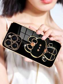Ốp điện thoại mạ điện cao cấp với giá đỡ hình mèo dễ thương và gương trang điểm tích hợp, ốp bảo vệ silicon mềm chống sốc thời trang mới, tương thích với iPhone 16/15/14/13/12/11/X/XS/XR/8/7 Plus/Pro Max, Galaxy S25/S24/S23/S22/S21/Note 20/A55/A54/A53/A52/A35/A34/A23/A16/A15/A14/A13/A12/A05S/FE/Ultra 4G/5G, Redmi Note 13 Pro, Infinix Hot 40i/Smart 8/Spark GO 2024, OPPO Reno/VIVO/MOTO/Honor, Chống nước, Chống sốc, Chống trầy xước. - màu đen - Xem 8