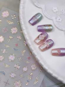 Beautizon Nailartlab 1片圖騰美甲貼紙，DIY巴洛克風5D美甲裝飾貼紙 - 彩色 - 查看 3