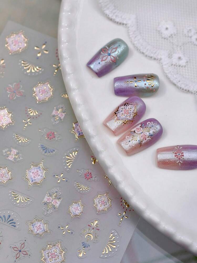 Beautizon Nailartlab 1pc Totem Nail Art Sticker, DIY Baroque Style 5D Nail Decoration Decal Nail Stickers - Multicolor - View 3