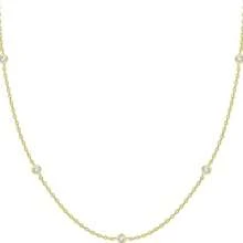 1pc Adjustable Cubic Zirconia Necklace Sparkling Clavicle Chain For Women Stainless Steel 18K Gold Plated Hypoallergenic Waterproof Jewelry Gift For Christmas And Birthday And Valentine's Day And Date Night