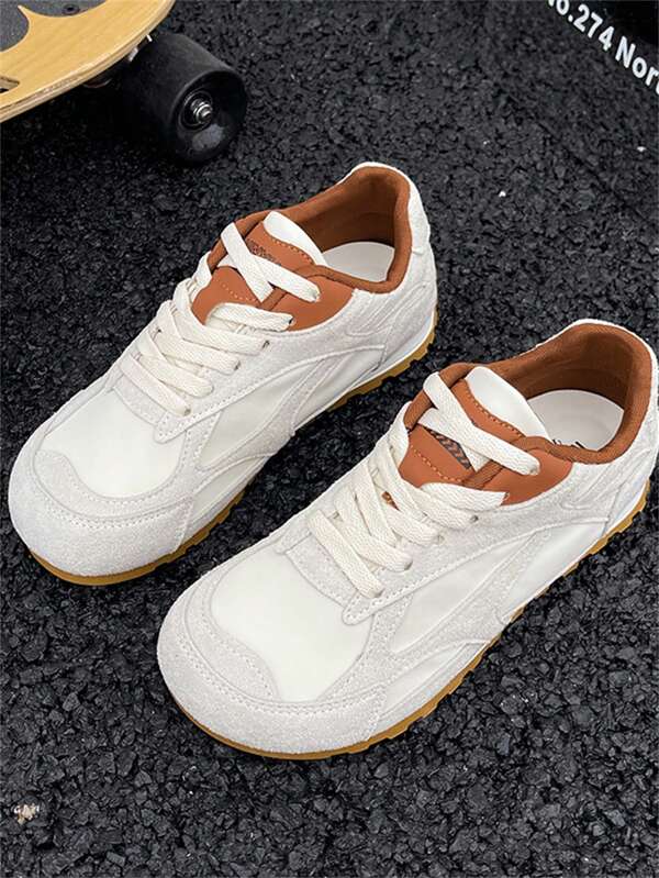 Shoes Women's Fashionable Retro Lightweight Comfortable Flat Casual Sneakers For Students, Breathable Running Sports Shoes